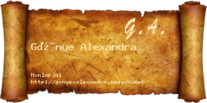 Gönye Alexandra névjegykártya